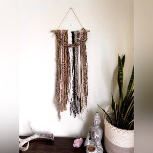 HANDMADE Boho Inspired Fibre Wall Hanging Macrame Home Decor Art Fabric Wool